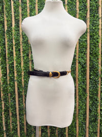 Connecting Buckle Croc Thin Belt