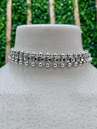 Yochi Rhinestone Trim Necklace