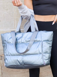 Metallic Puffer Tote