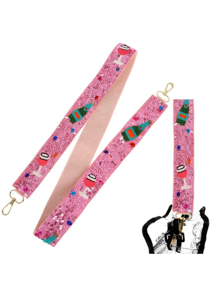 Champagne Sequin Beaded Shoulder Strap
