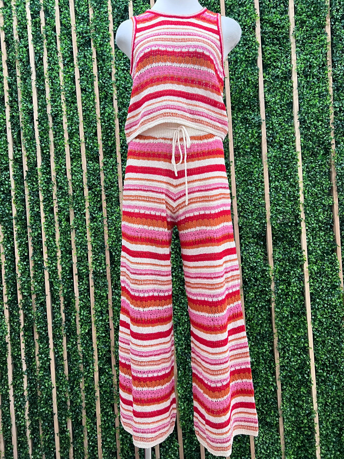 Resort Striped Long Pant Set