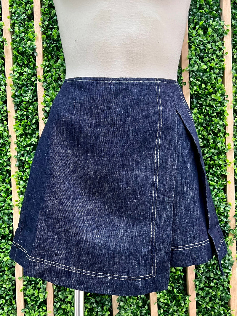 Slit Detail Denim Skort