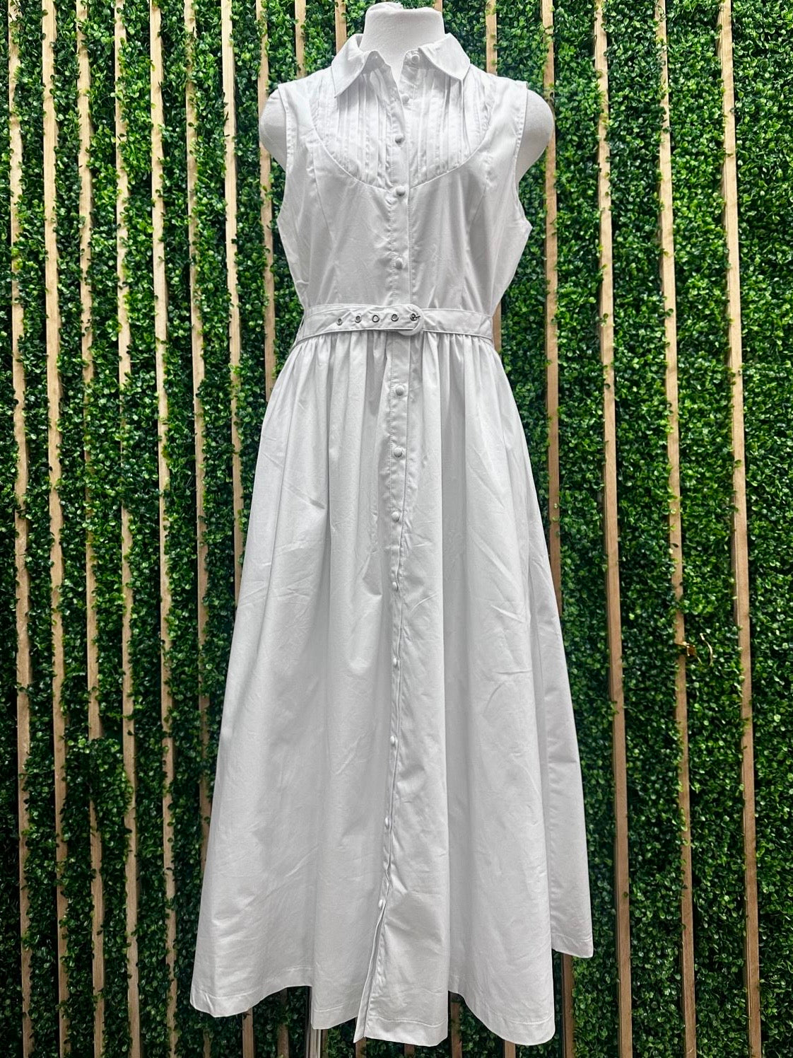 Beautiful White Collared Midi Dress