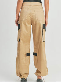 Khaki Black Cargo Jogger