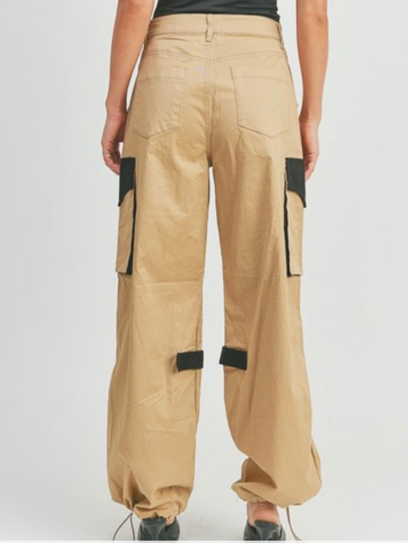 Khaki Black Cargo Jogger