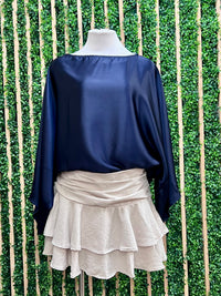 Ecru Layered Flared Skort