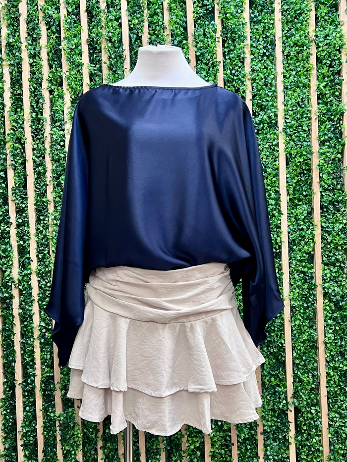Ecru Layered Flared Skort