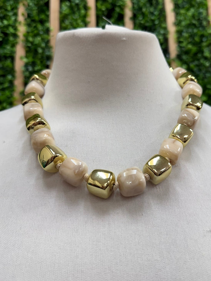 Mixed Pebble Statement Necklace