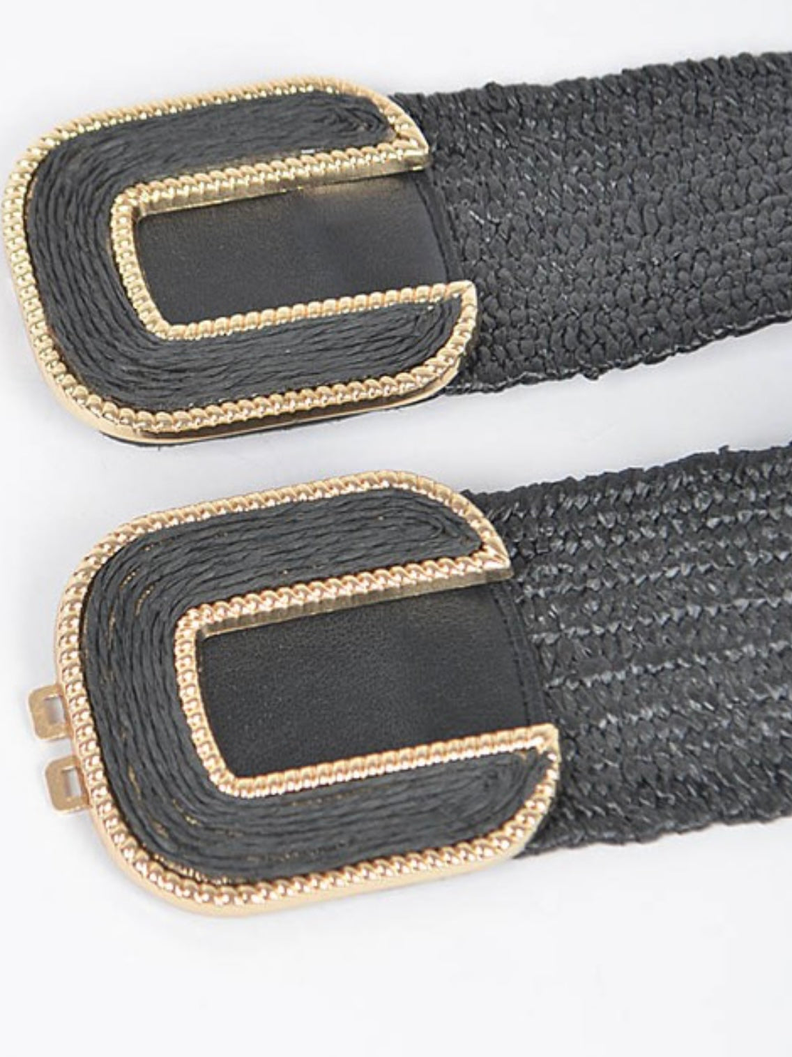Double C Buckle Raffia Belt