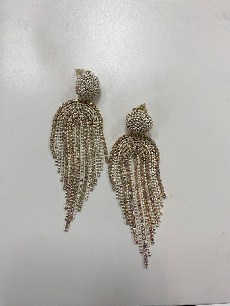 Crystal Disco Fringe Drop Earrings