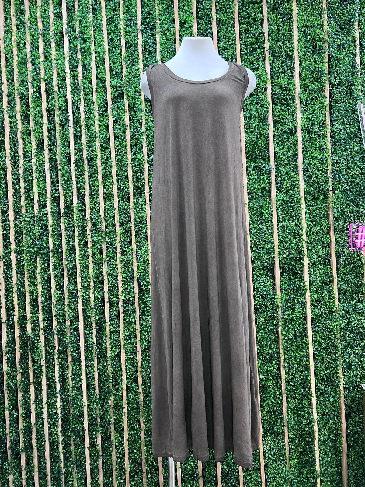 Comfiest Acid Washed Sleeveless Scoop Neck Maxi Dress