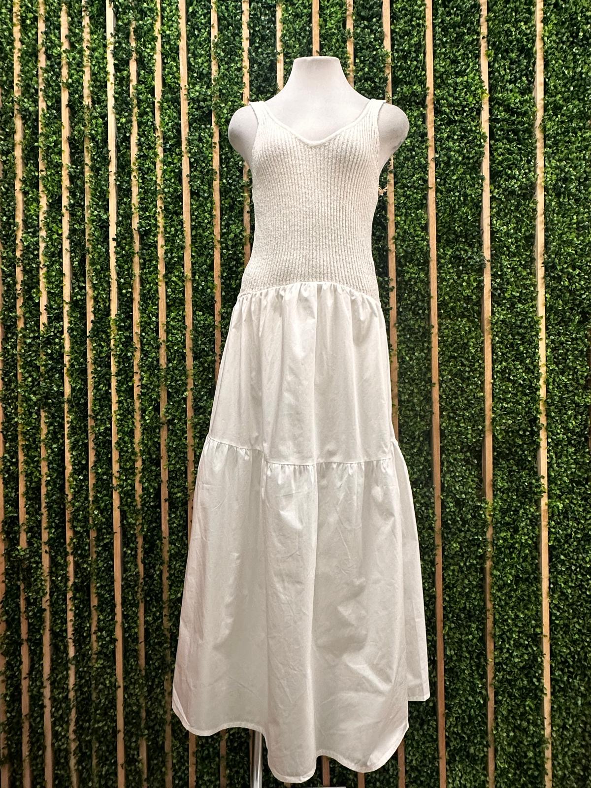 White Knit Top Drop Waist Maxi Dress White Knit Top Drop Waist Maxi Dress