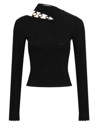 Cutout Ring Detail Knit Sweater