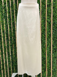 Cream Satin Maxi Skirt