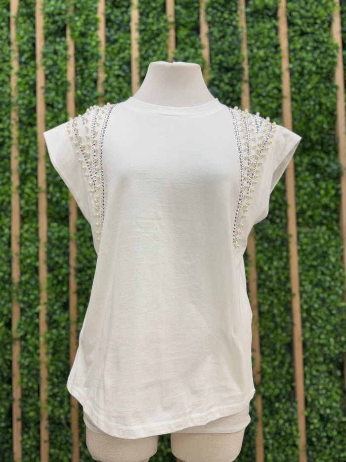 Shoulder Studded Muscle Tee