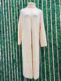 High Neck Front Slit Sweater Long Top