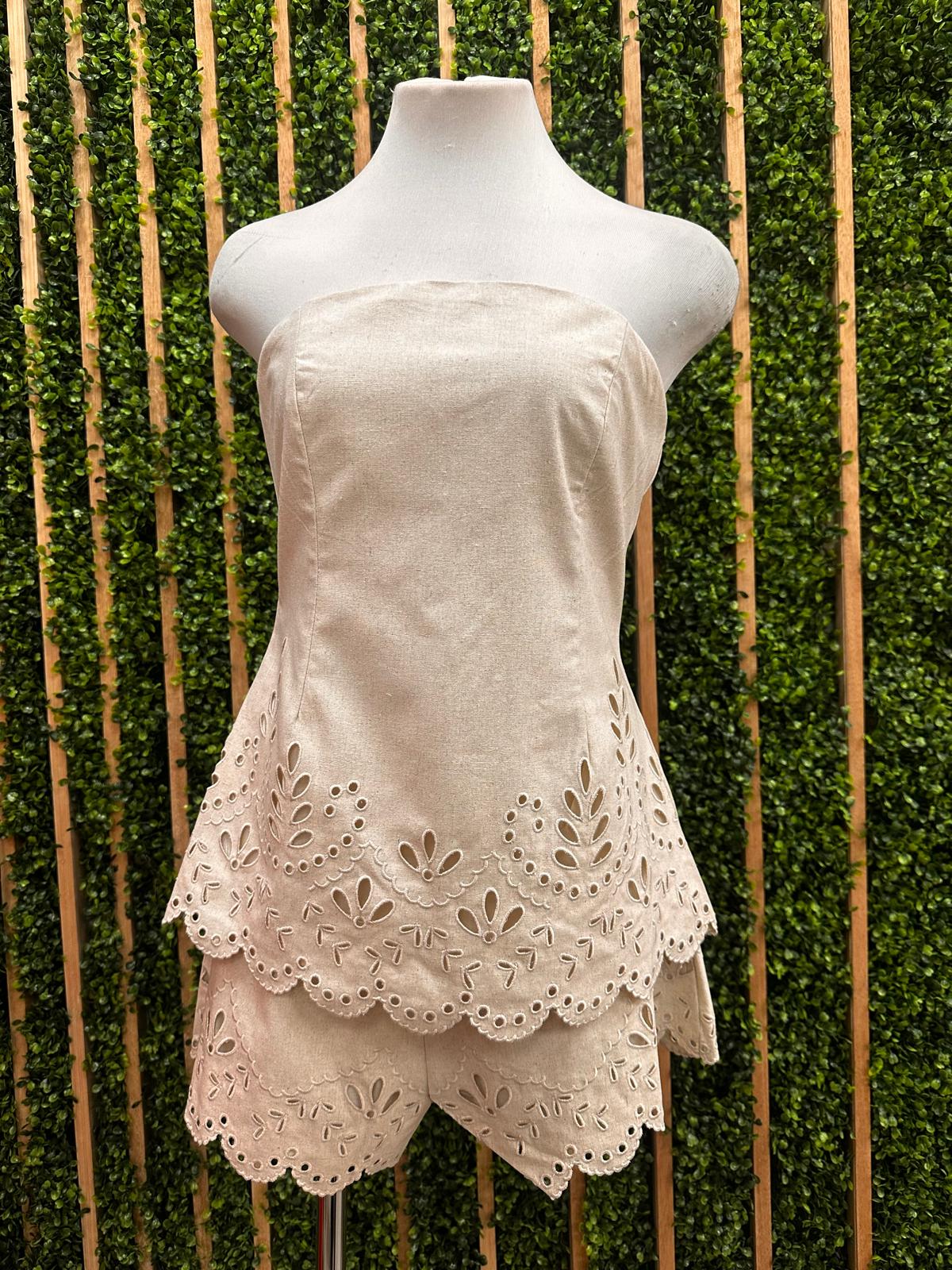 Embroidered Square Neck Top