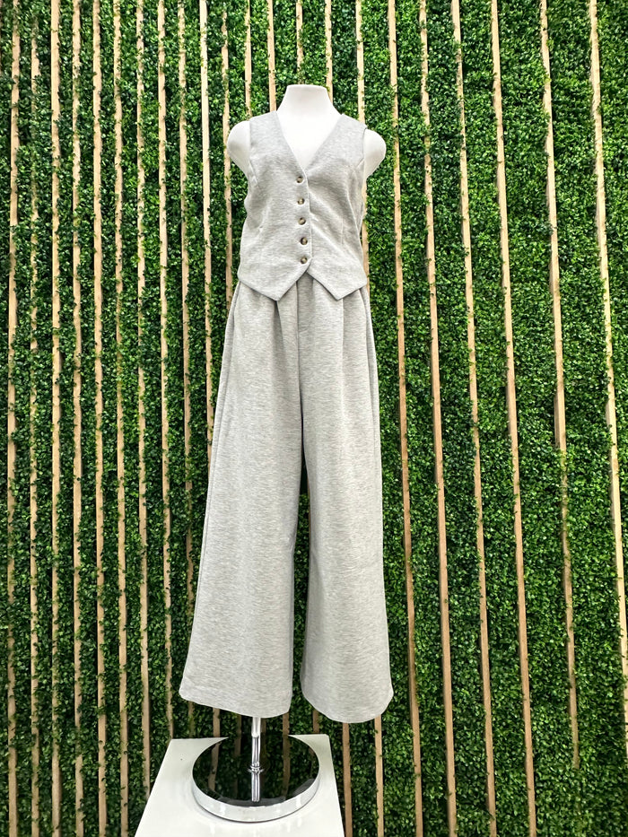 Heather Grey Vest Set