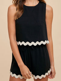 Scallop Trim Short Pant Set