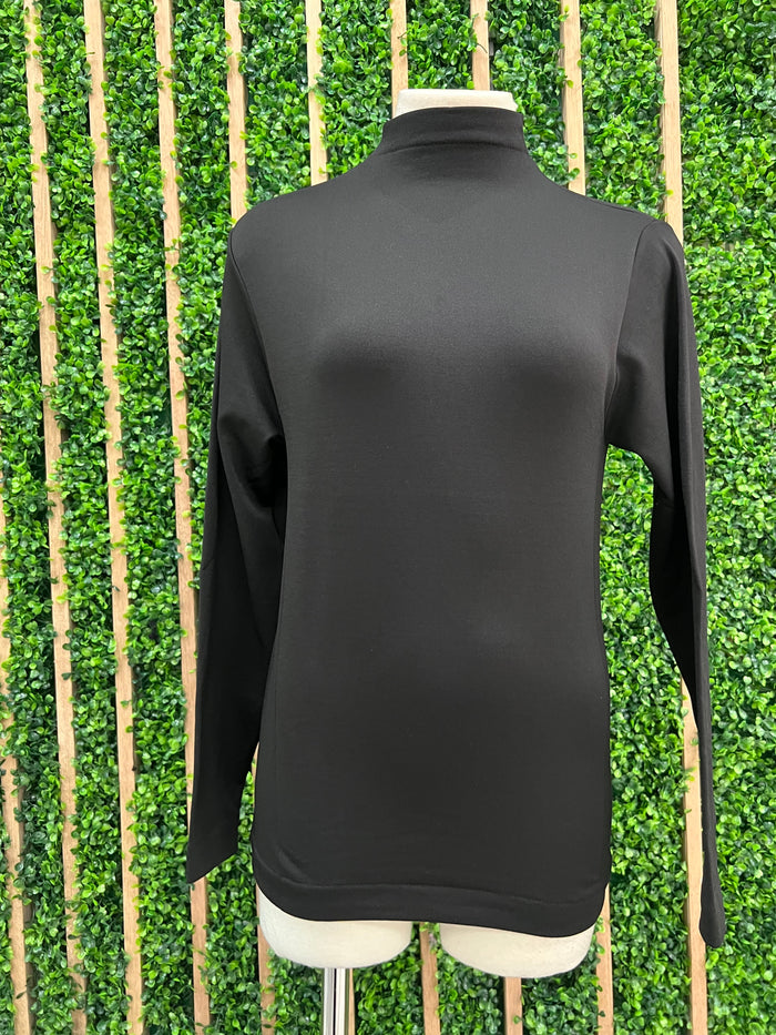 Seamless Fleece Lined Turtleneck Long Sleeve Top