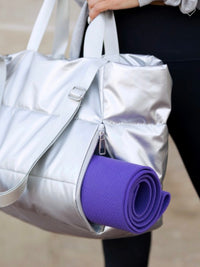 Metallic Puffer Tote