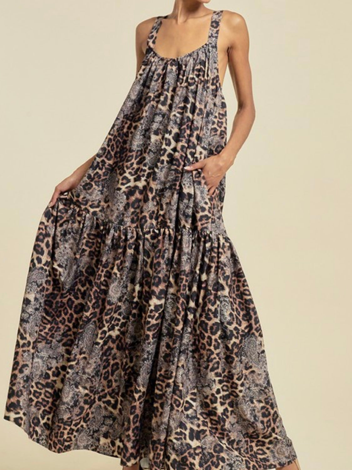 Brown Leopard Maxi Dress