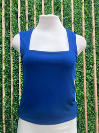 Essential Ribbed Double Layer Square Neck Basic Top