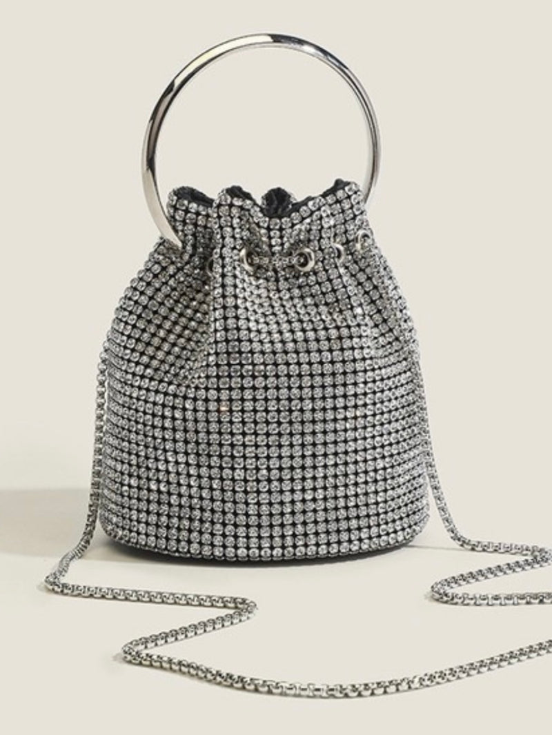 Crystal Embellished Small bucket Bag