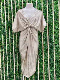 Beautiful Metallic Fitted Kimono Midi