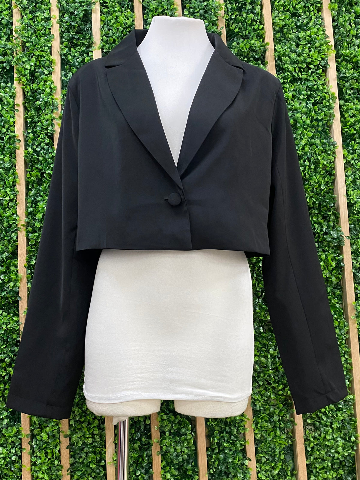 Front Button Crop Blazer