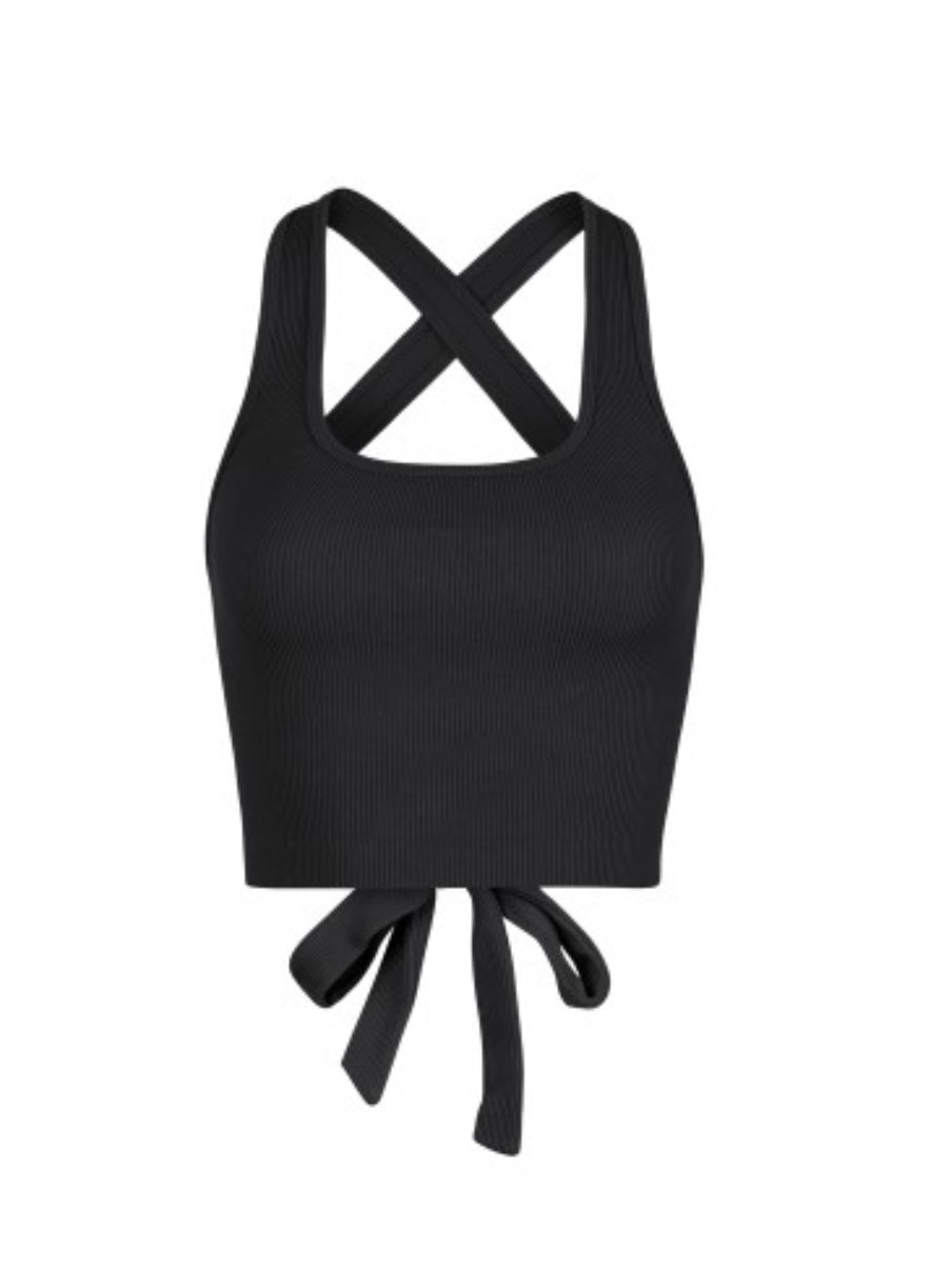 Tie Back Basic Crop Top