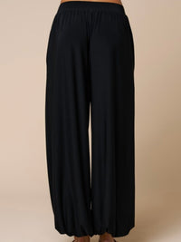 Black Relaxed Balloon Hem Pants by