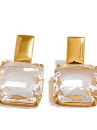 Cubic Zirconia Squate Drop Earring