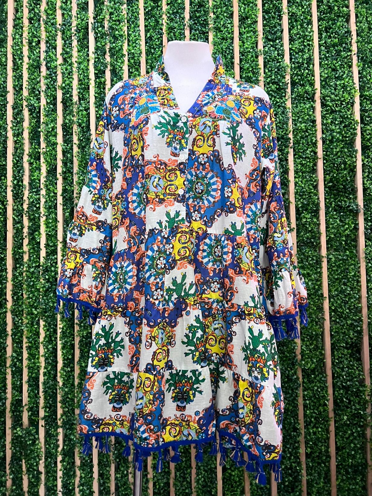 Italy Print Mix Short Dress