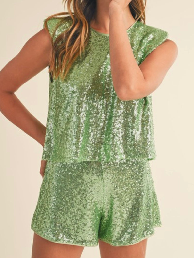 Fun Sequin Short Pant Set