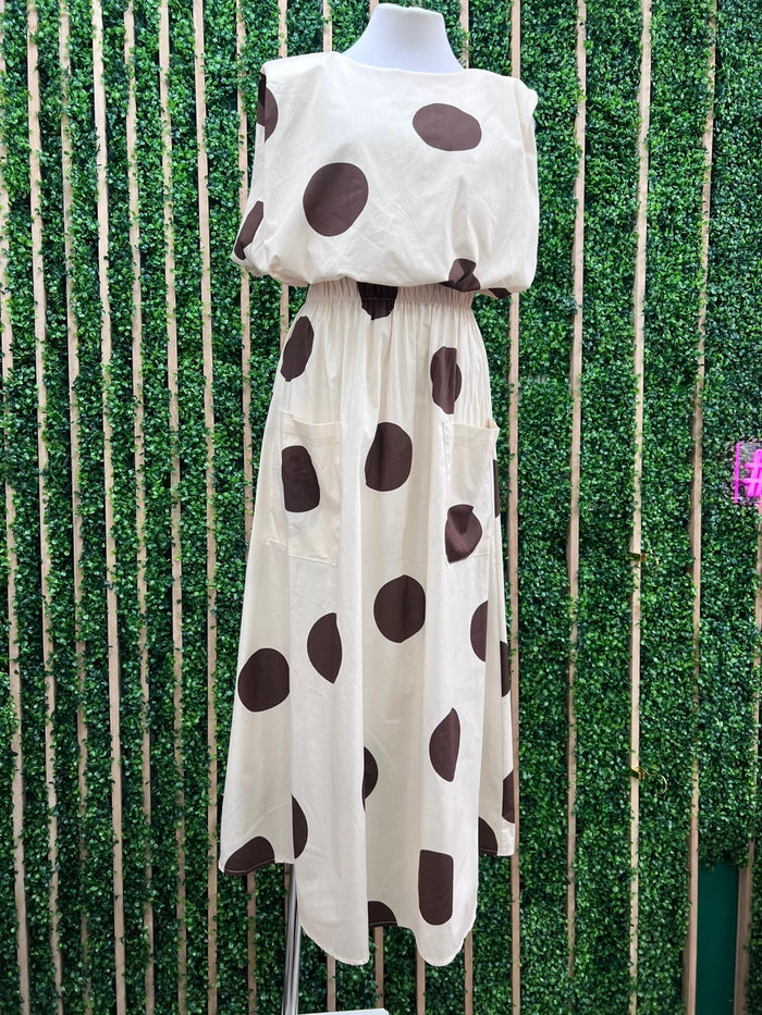 Polka Dot Midi Skirt