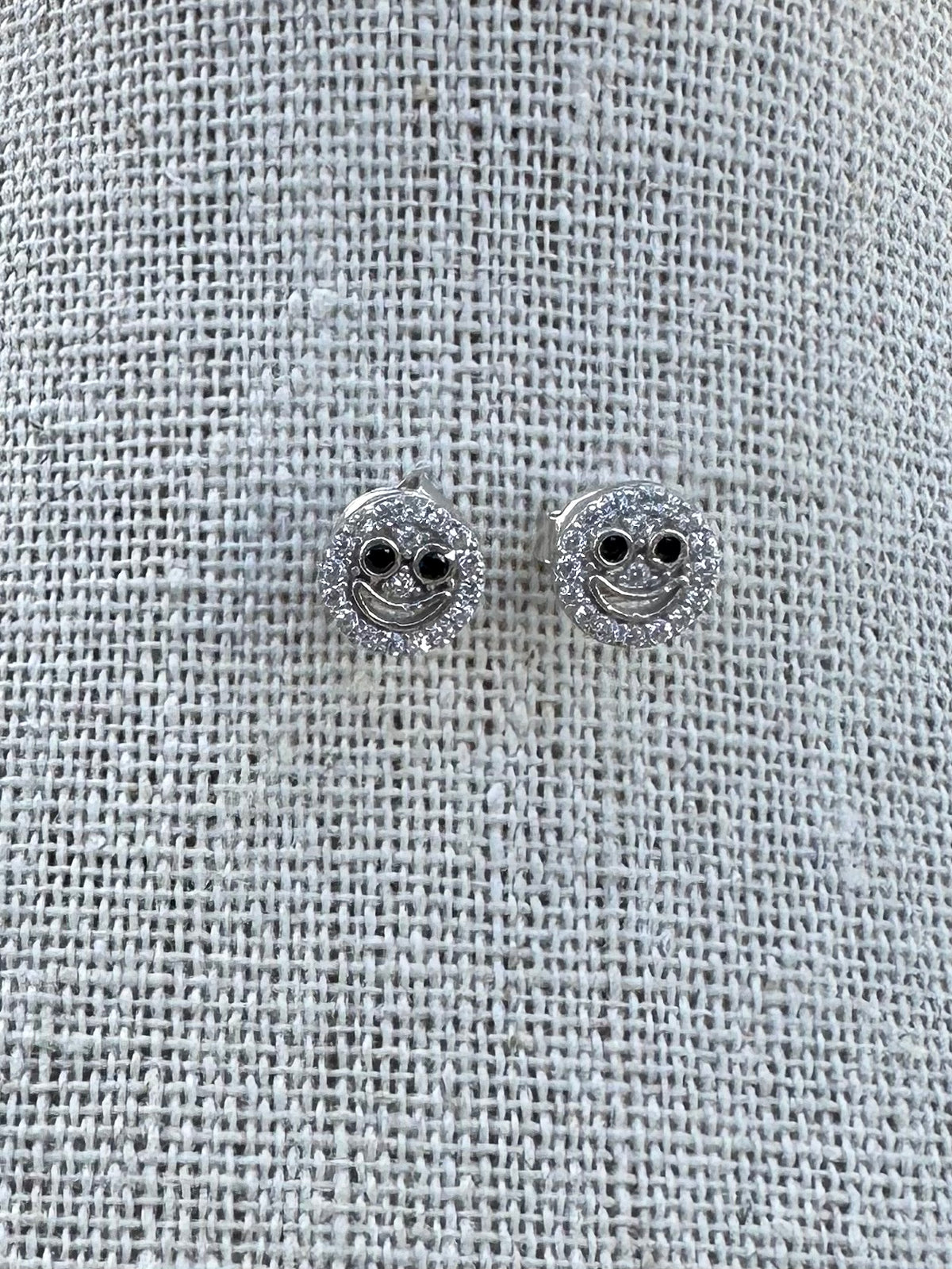 Pave Smiley Face Stud