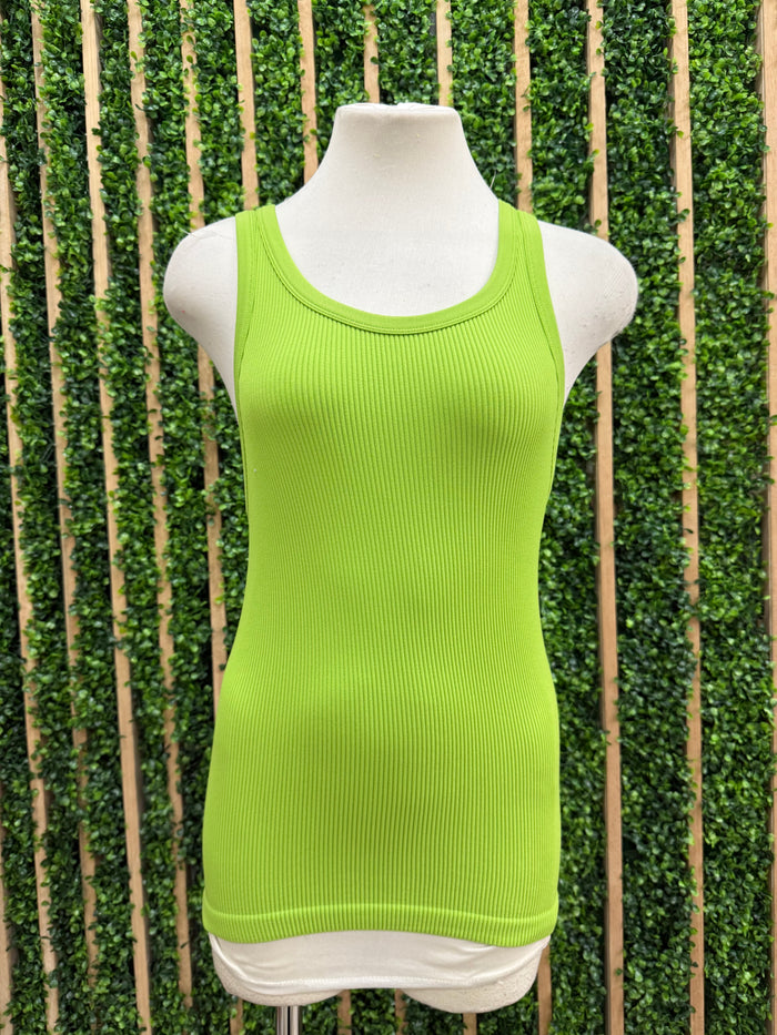 Rib Plain Band Tank Top
