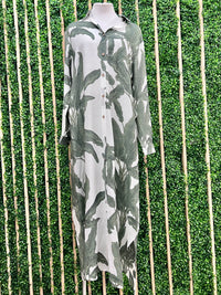 Palms Blouse Midi Dress