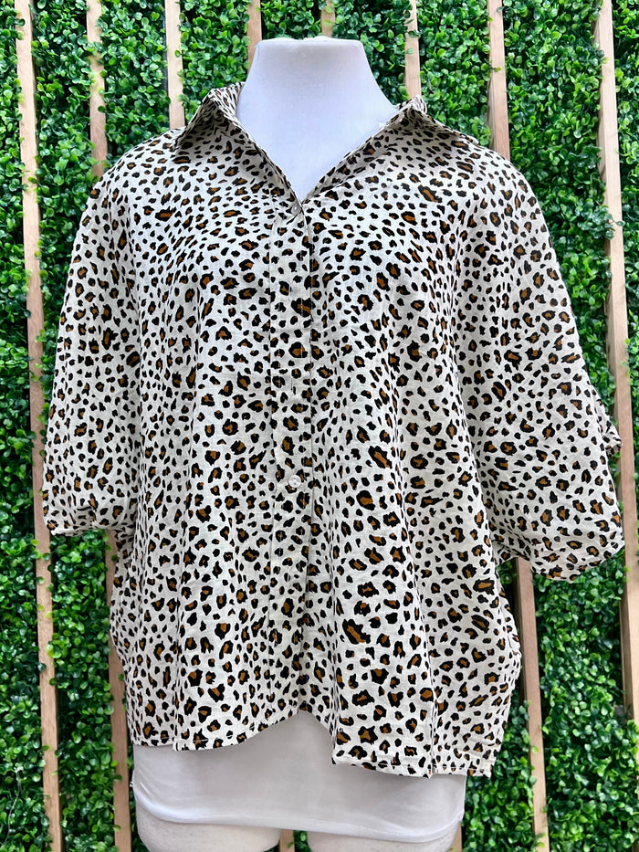 Beige Leopard Blouse