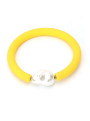 Pearl Detail Silicone Rubber Stretch Bracelet
