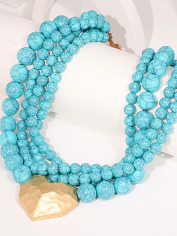 Turquoise Statement Beaded Necklace