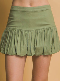 Linen Bubble Hem Skort