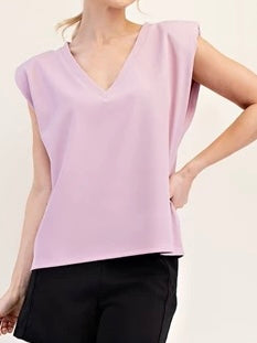 V Neck Shoulder Pad Top