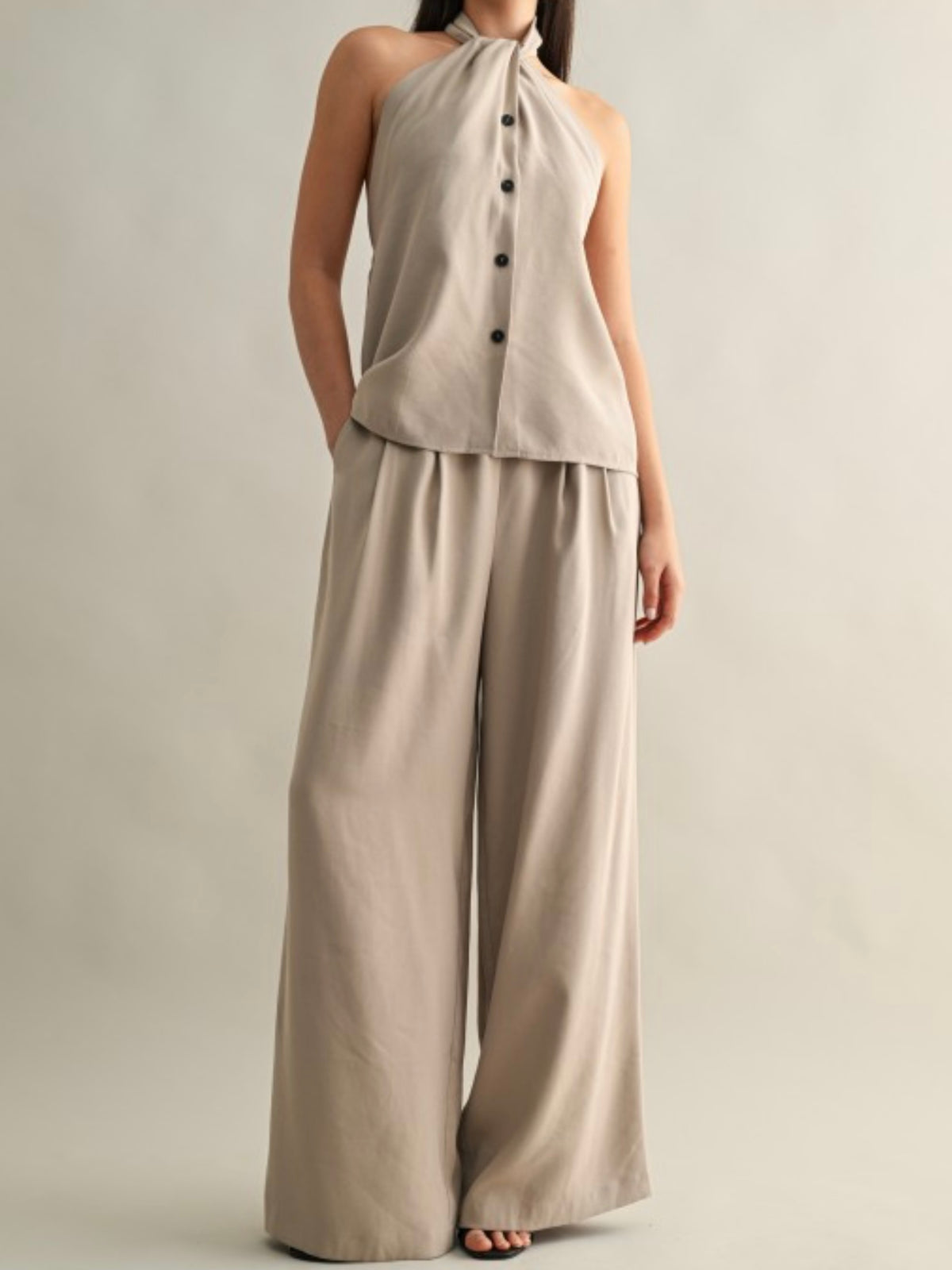 Taupe Wide Leg Pant