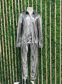 Metallic Silver Blouse