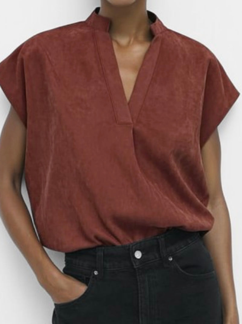 Soft Matte Drop Shoulder Blouse