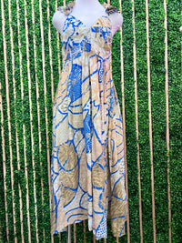 Italy Ruffled Shoulder Abstract Maxi Dress