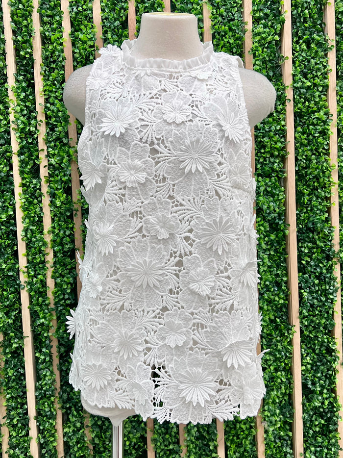 Off White Lace Halter Top