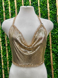 Halter Neckline Chainmail Top